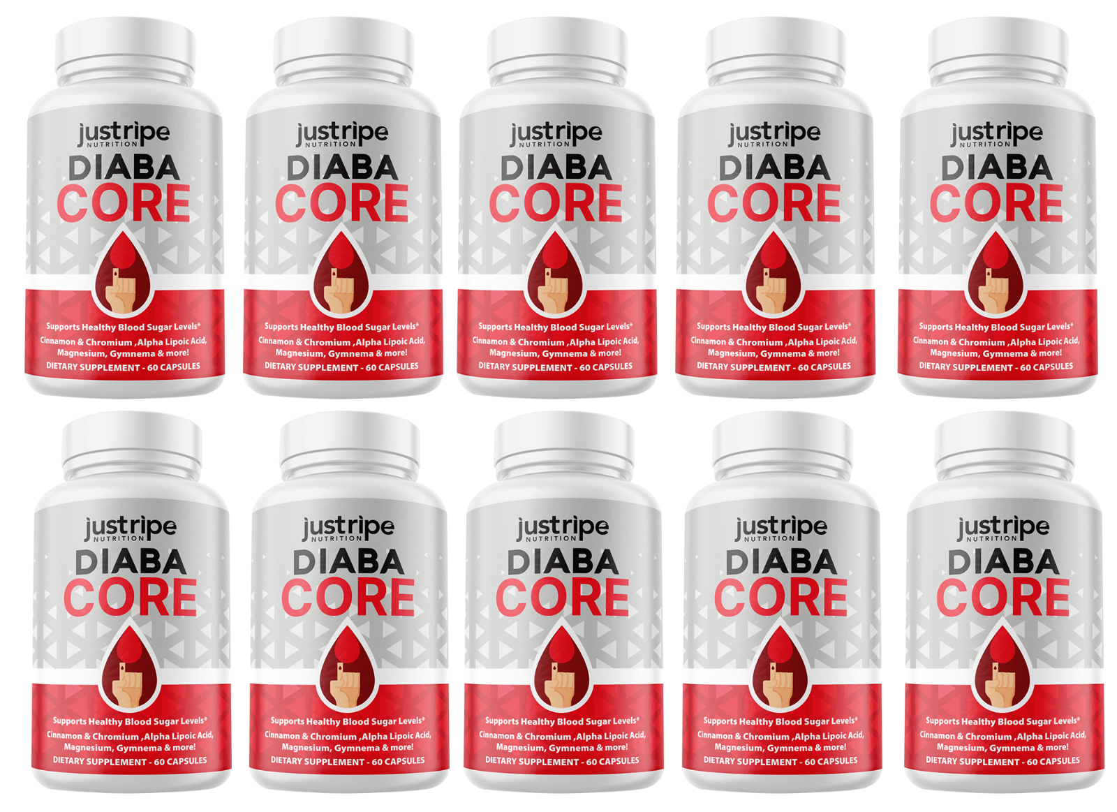 DiabaCore - Blood Sugar Formula, Natural ingredients for health levels, 10 Pack